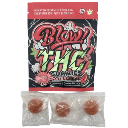 Blow THC Gummies 1200mg – Front Packaging UK Edition