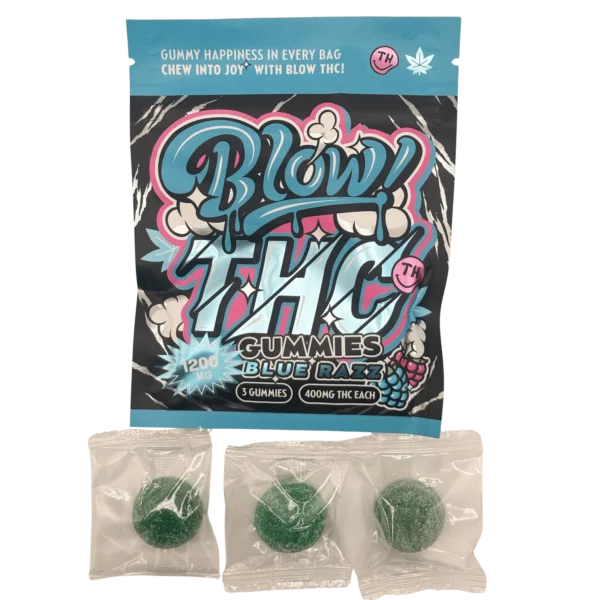 Blow THC Gummies 1200mg – Front Packaging UK Edition