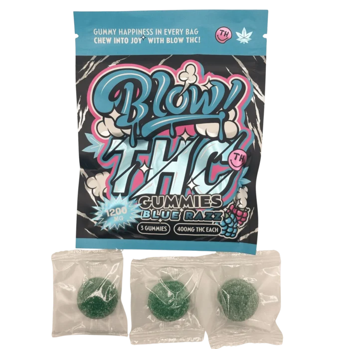 Blow THC Gummies 1200mg – Front Packaging UK Edition